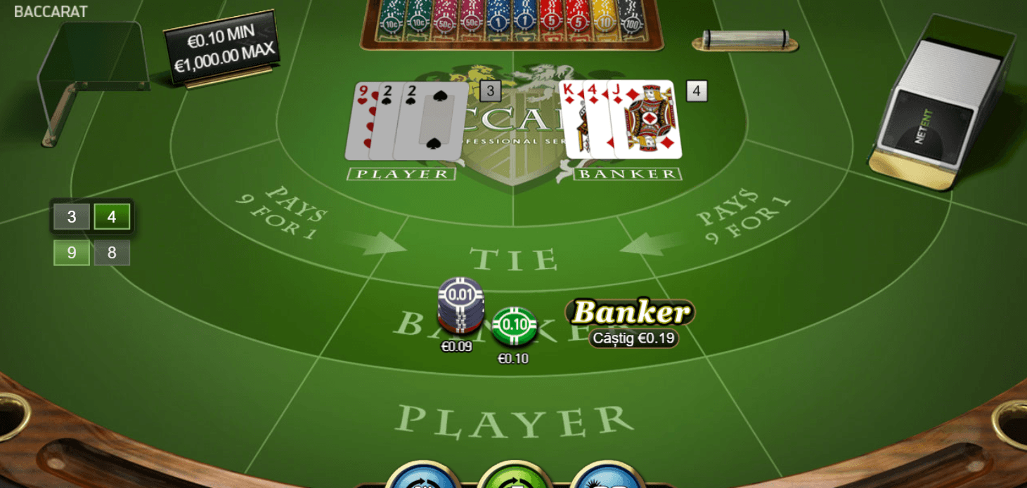 Baccarat online de la NetEnt